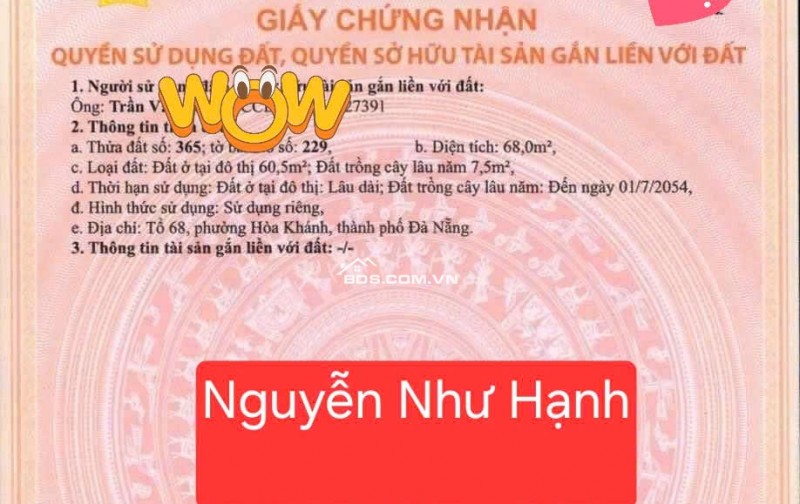 Bán đất kiệt K02 NGUYỄN NHƯ HẠNH – cách đường chính 20m